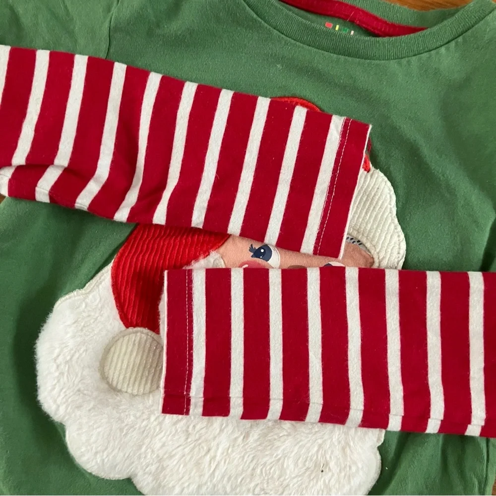 Mini Boden Green Red Santa Clause Christmas Holiday Cotton Long Sleeve 6-7 - Picture 4 of 4